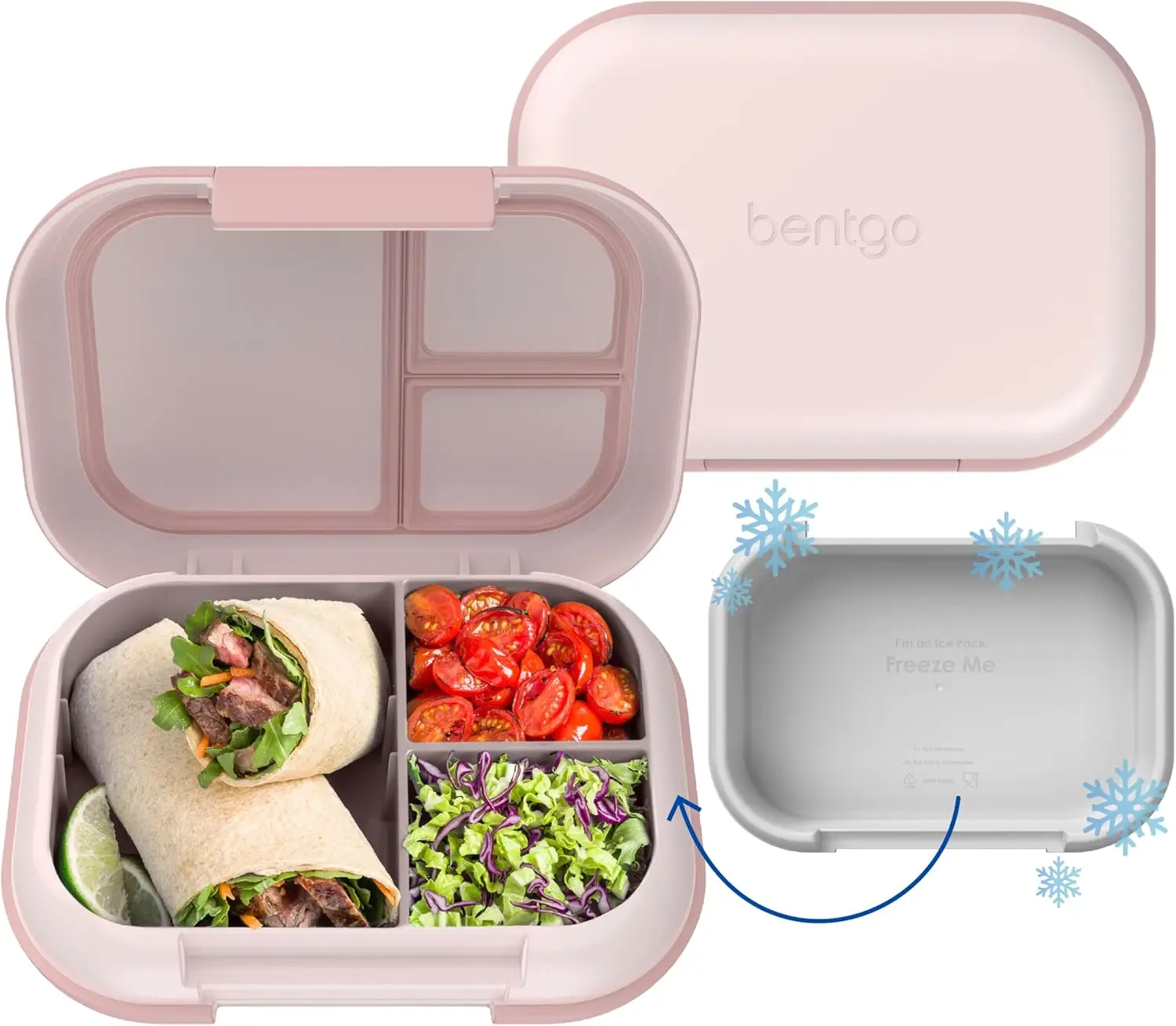 

Leak-Proof XL Lunch Box with Ice Pack, 5-Cup Capacity, BPA-Free & Dishwasher Safe in Pink