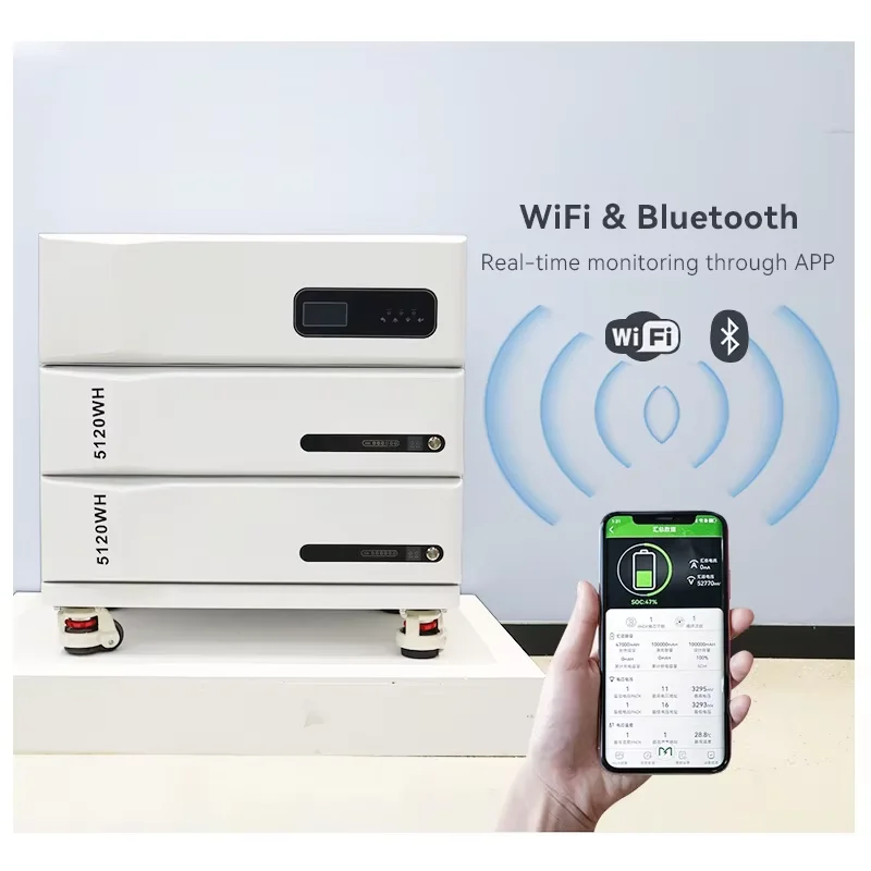 48V/51.2V Lifepo4 Lithium Battery Pack 100Ah-400Ah 10kWh-46kWh Stackable Home Solar Energy Storage System