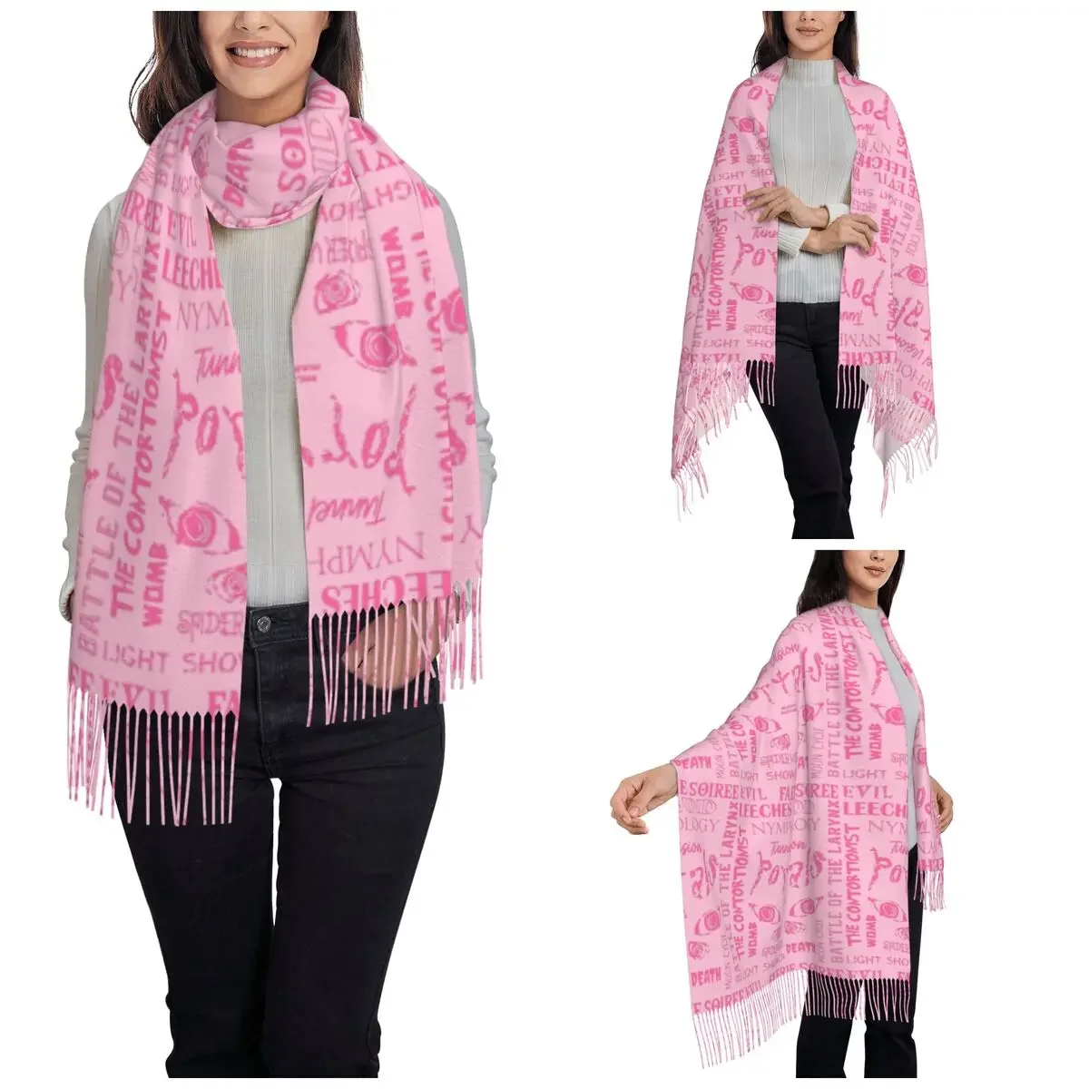 Melanie Martinez Singer Scarf for Women Warm Winter Shawls and Wrap Long Scarves with Tassel for Daily Wear