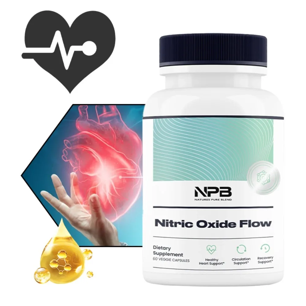 Nitric Oxide Supplements for Men – Heart Support & Flow Circulation Booster, Preworkout, Bodybuilding