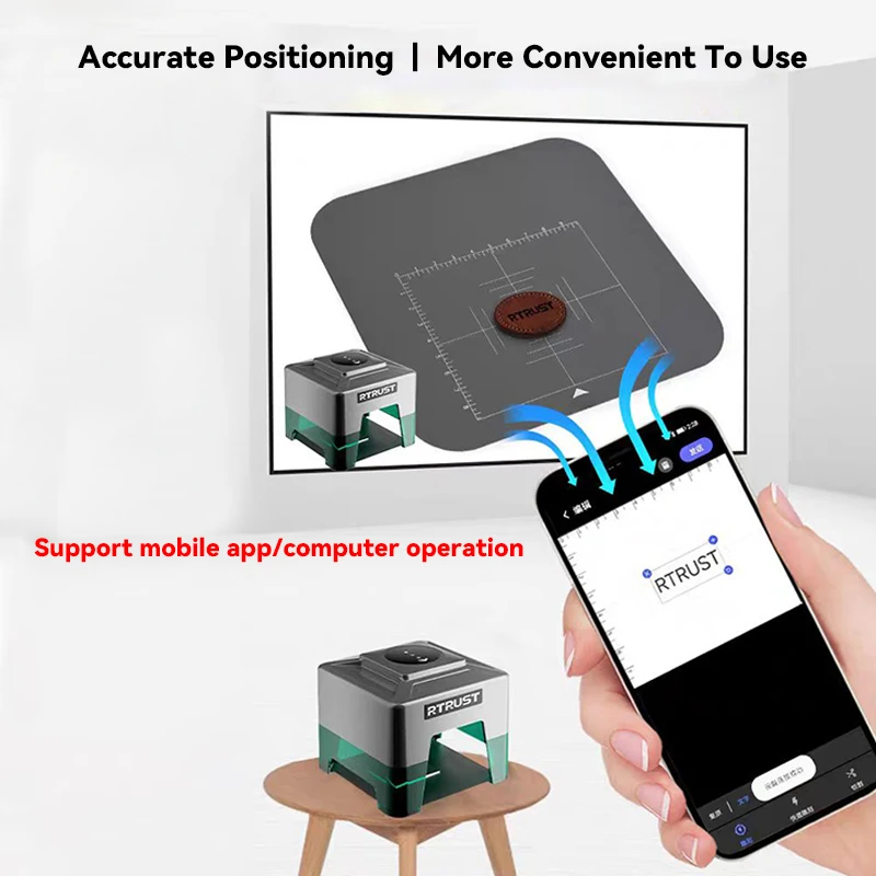 Small Laser Engraving Machine ConvenientMobile Phone Operation Fully Automatic Engraving For Stainless Steel Wood Plastic etc