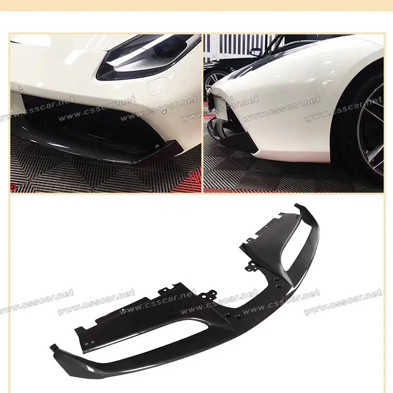 Auto Modified Accessories for Ferrari 488 Carbon Fiber Front Bumper Bottom Lip Splitter Front Lip Body Kit OEM Replacement Parts