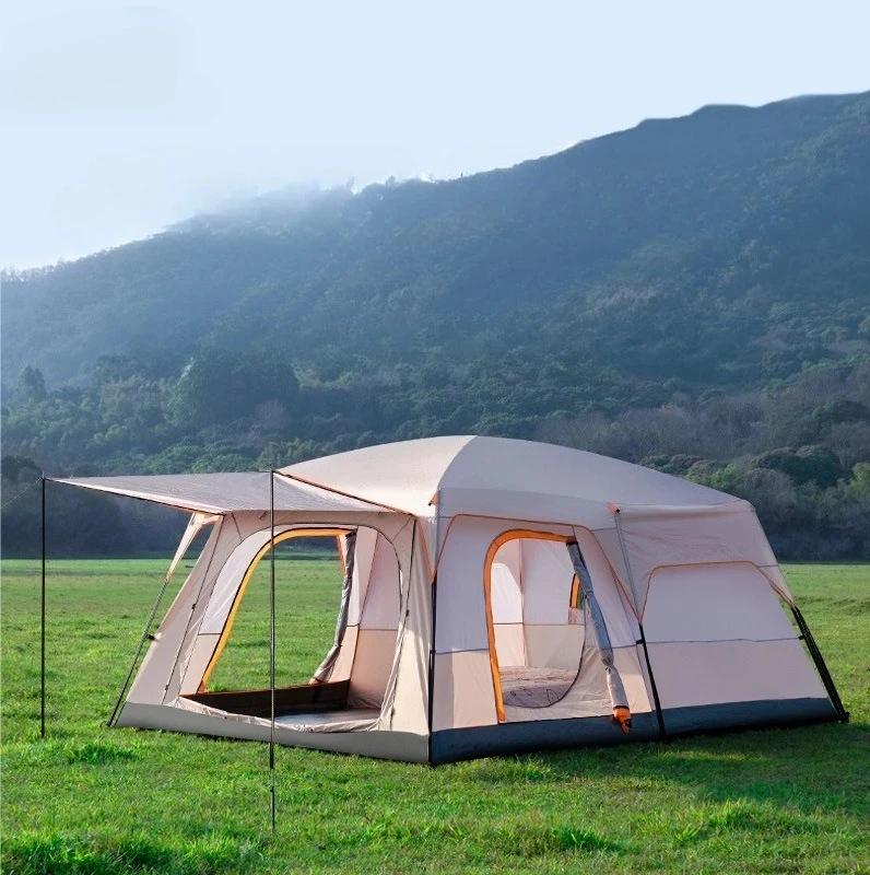 Family Multi Space Camping Tent Multiple Sizes For 3-10 Persons Dual Room Outdoor Rainproof