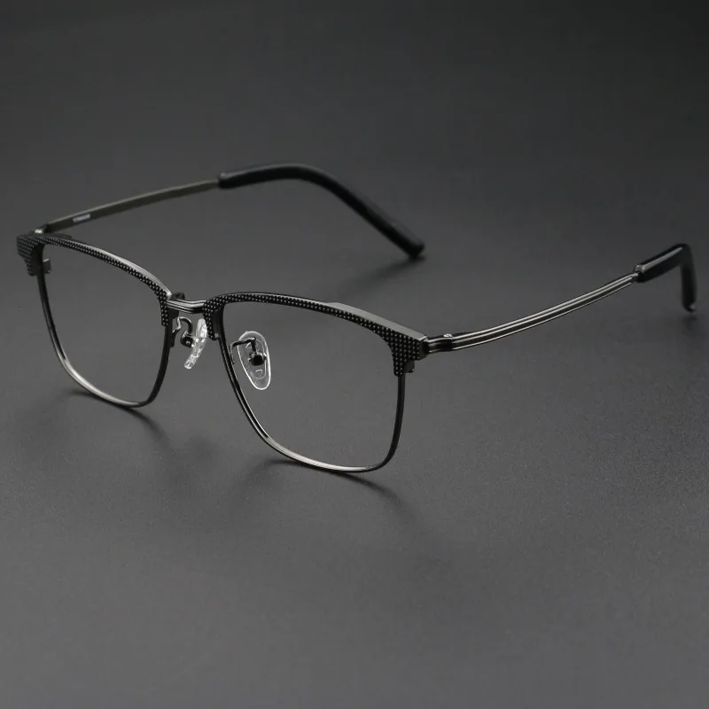 Titanium Fashion Business Leisure Frame Pure Titanium Full Frame Men's and Women's Small Face Retro Square Frame Myopia Glasses