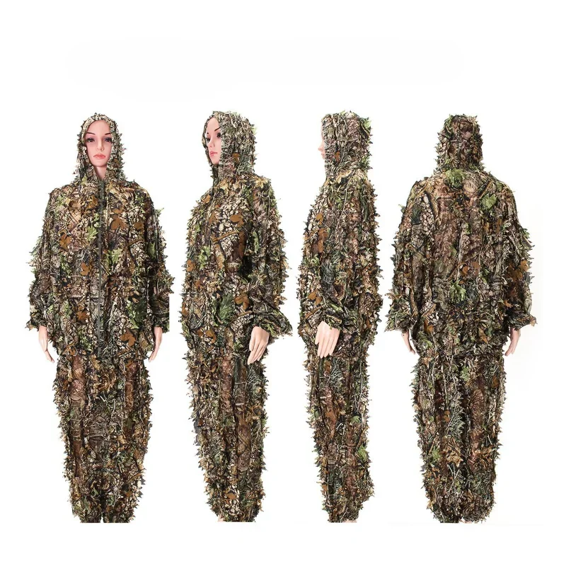 Men Women Kids Outdoor  Suit Sniper Camouflage Clothes Jungle  Hunting Suit Pants Hooded Jacket