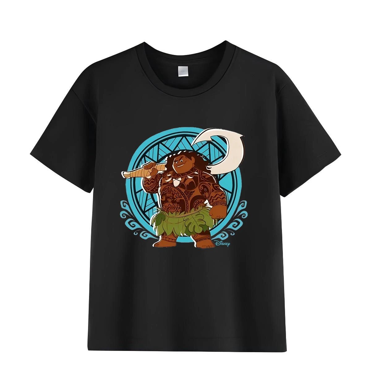 

Moana Cartoon Character Maui Funny Picture Printed Top Summer Kids Street Short-sleeved Sports T-shirt Boy Girl Clothing