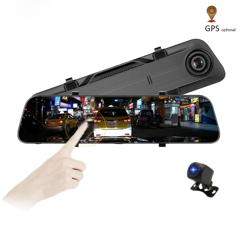 

2019 new fhd 12inch 2K resolution driver recorder Rearview mirror camera with 24H loop recording GPS optional