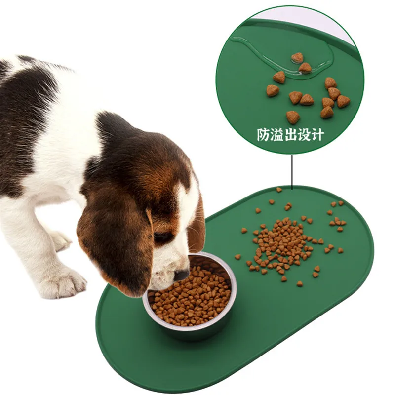 Silicone Pet Food Mat High Lips Anti overflow Non-Stick Waterproof Dog Cat Food Feeding Pad Kitten feeding Pet Bowl tray Mats