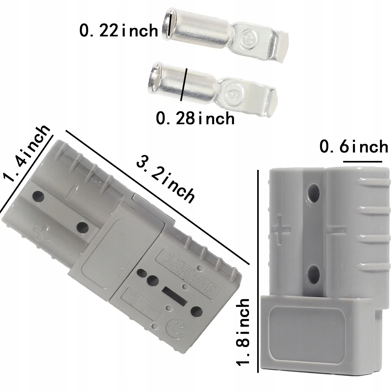 Conectores de enchufe estilo Anderson de 50A, 5/10 Uds., para herramientas eléctricas, cargador de batería, coche, RV, Panel Solar, accesorios electrónicos de alimentación