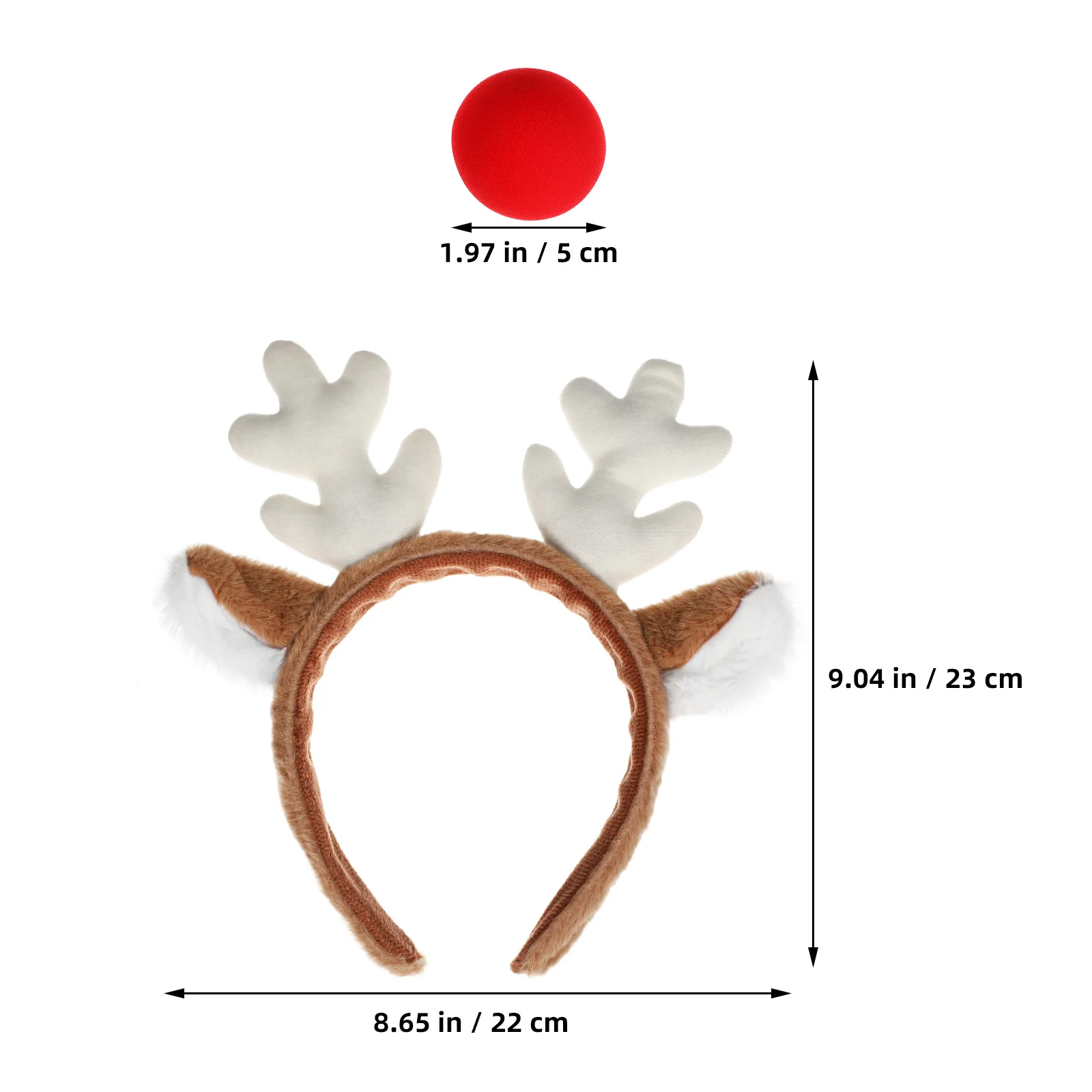 2セット ホリデー トナカイの角 ヘッドバンドと鼻のコンボ 楽しいクリスマスコスチュームピース お祭りイベント 家族のお祝いに