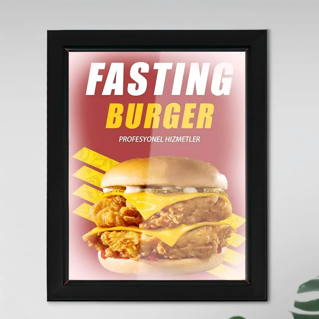 40x50cm Energy-Saving LED Light Box Poster Display Wall-Mounted Aluminum Frame for Restaurant Menu Advertising Display (34x44cm)
