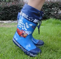 Disney cartoon kids cars Rain Boots Student Rain Boots Children's  Fashion  Shoes Non-Slip Short shoes