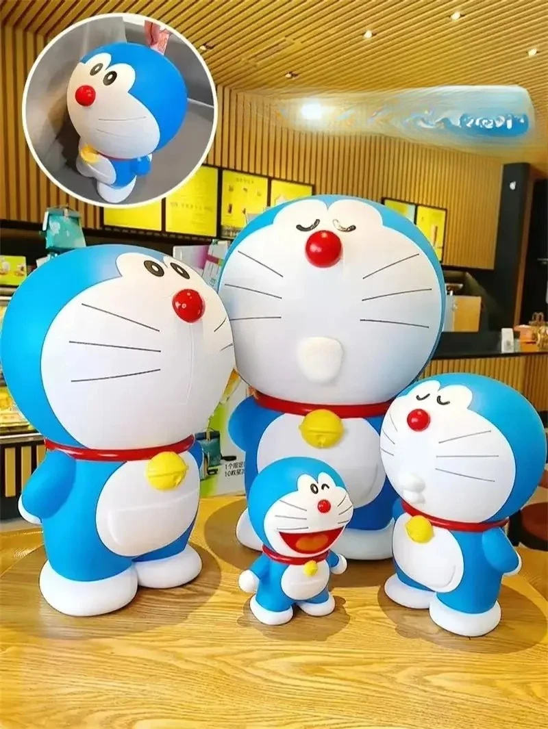 Figuras de Acción de Doraemon de Gran Tamaño, Juguetes de Anime Kawaii, Hucha de PVC, Figuras Decorativas, Modelo de Juguete, Estatua Decorativa, Regalos de Cumpleaños