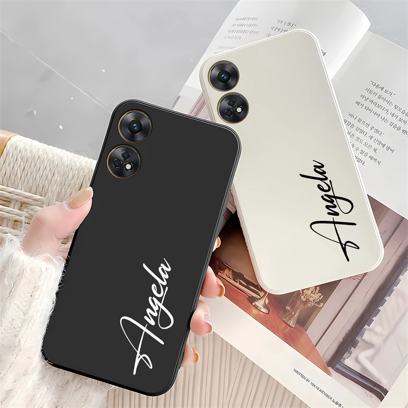 Personalised Customized Initials Name Case For OPPO Reno 10 Pro Plus 8T 8Z 8 7 6 Lite 6Z 5F 5 4F 3 2Z 2F Z Soft Silicone Cover