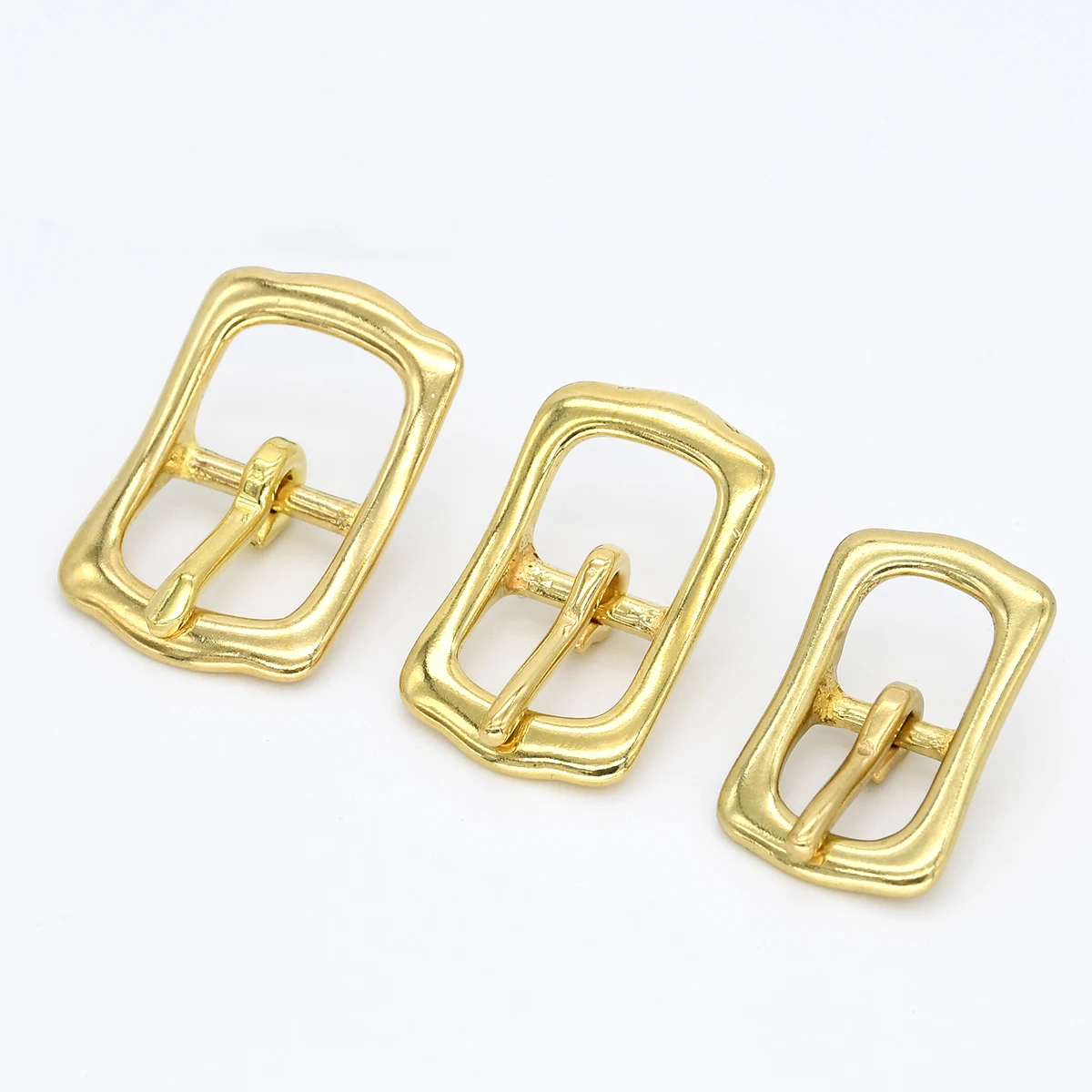 1PC Solid Brass Belt Buckle Tri Glider Adjuster Slider Pin Buckle Leather Craft Bag Strap Garment Bridle Halter Harness Parts