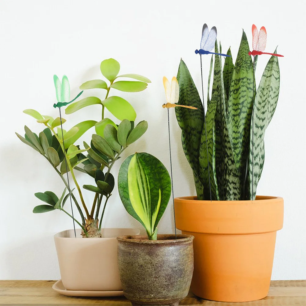 

40pcs Simulated Dragonfly Garden 3D Lifelike Waterproof Decor For Outdoor Yard Patio Indoor Plants Plastic Dragonfly Picks