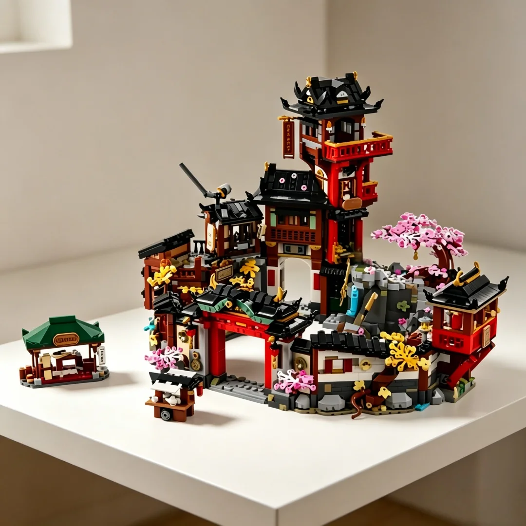 2026 New Old Town Celebration Building Model Building Blocks Creative Assembly Toys, Suitable for Adult Birthday Gifts