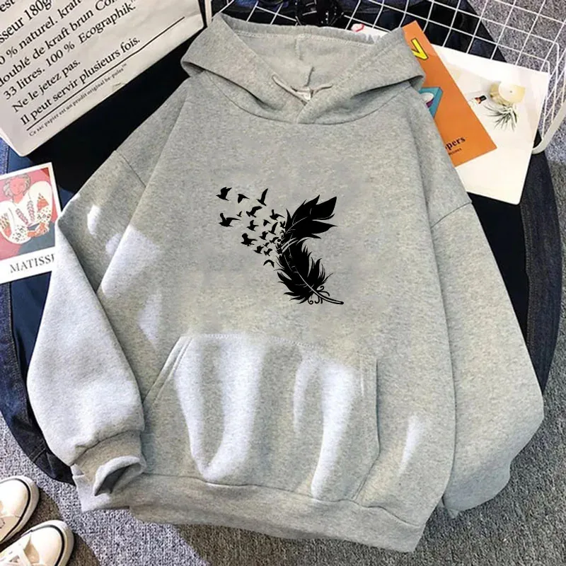 Fashionable women's simple casual versatile women's sportswear autumn and winter pullover hoodie style sports print daily