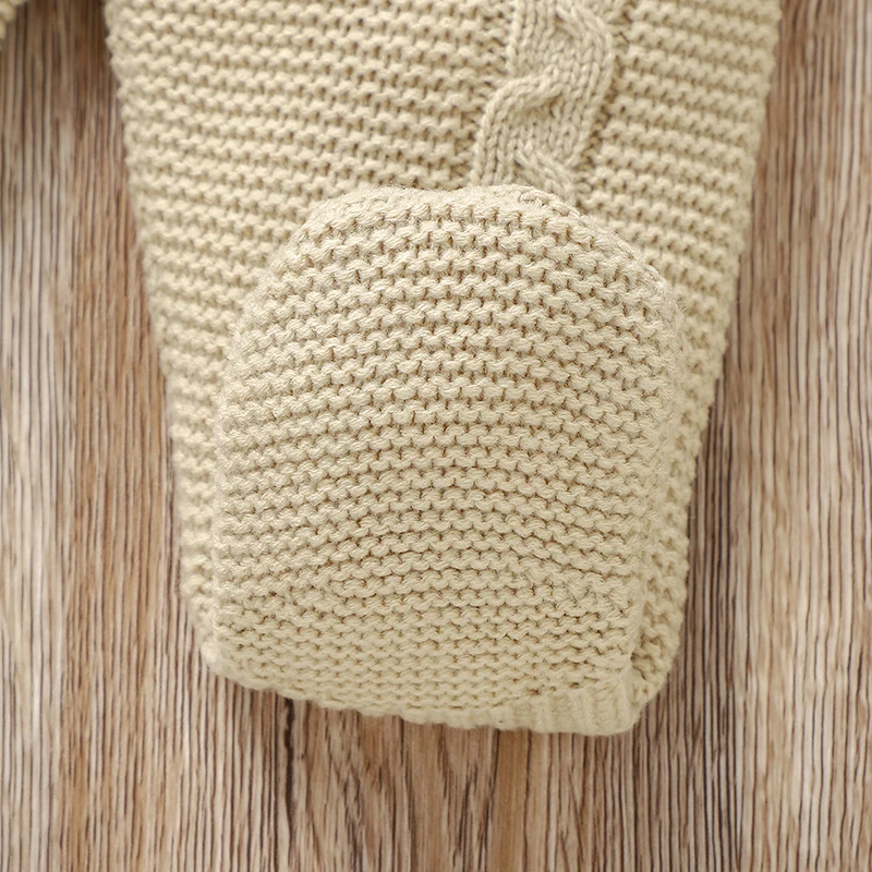 Autumn Baby Clothes Sets Knit Infant Boy Girl Sweater Long Sleeve+Romper Sleeveless Newborn Kid Pullover+Jumpsuit Foot Wrap 0-9M