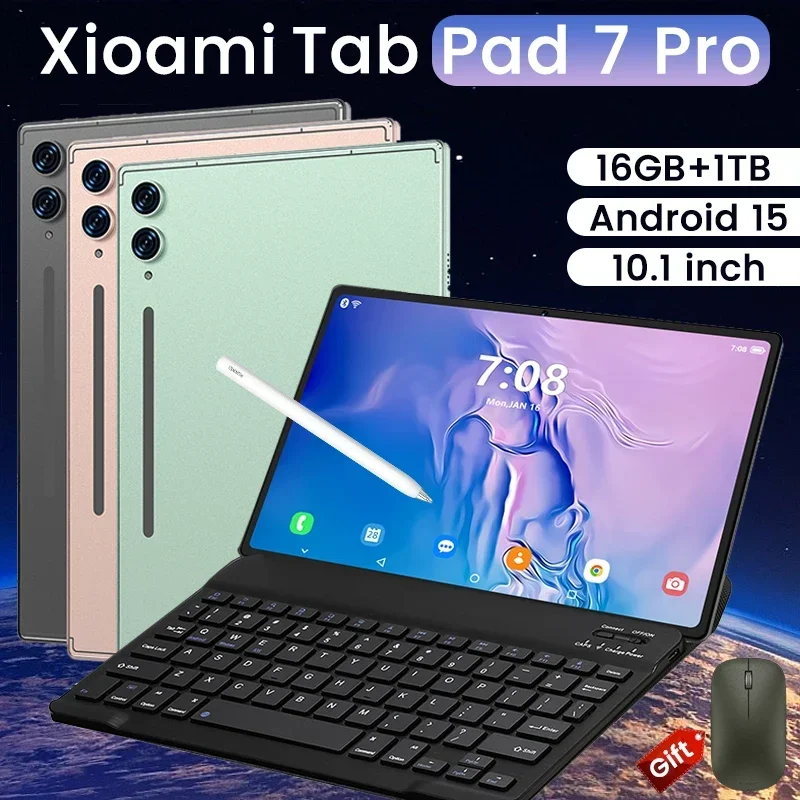 

Pad 7 Pro Xioami Tablets Android 15 16GB+1TB Global Version 10000mAh Tablet PC WiFi Dual SIM 10.1 inch 4K Screen Tablette BT5.0