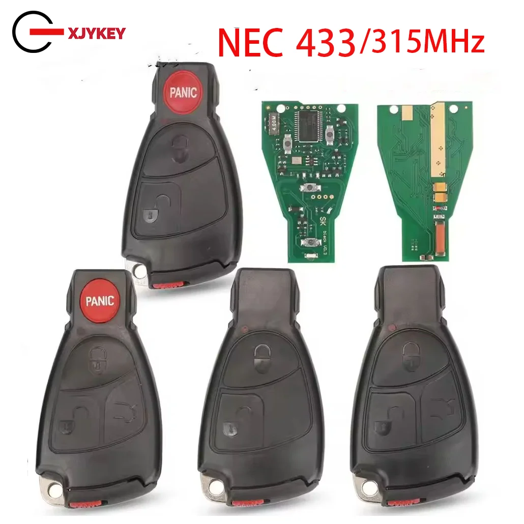 

XJY Car Key Fob Remote For Mercedes Benz B C E ML S CLK CL 3B 3BT Complte Control Key 1996-2006 315/433Mhz 2/3 Buttons