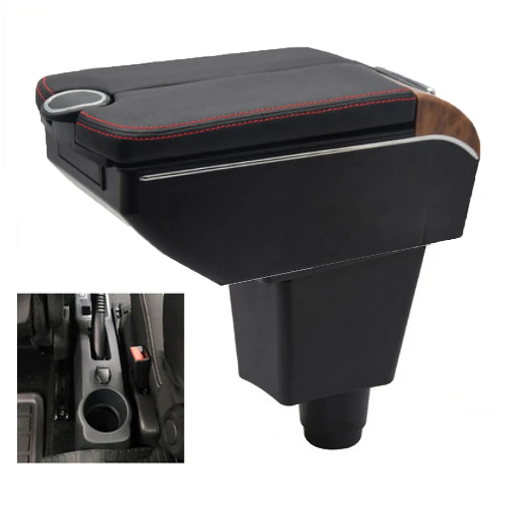 For Renault Logan Center Console Armrest Box Storage Elbow Rest Arm with Phone Charging USB Interface Cup Holder