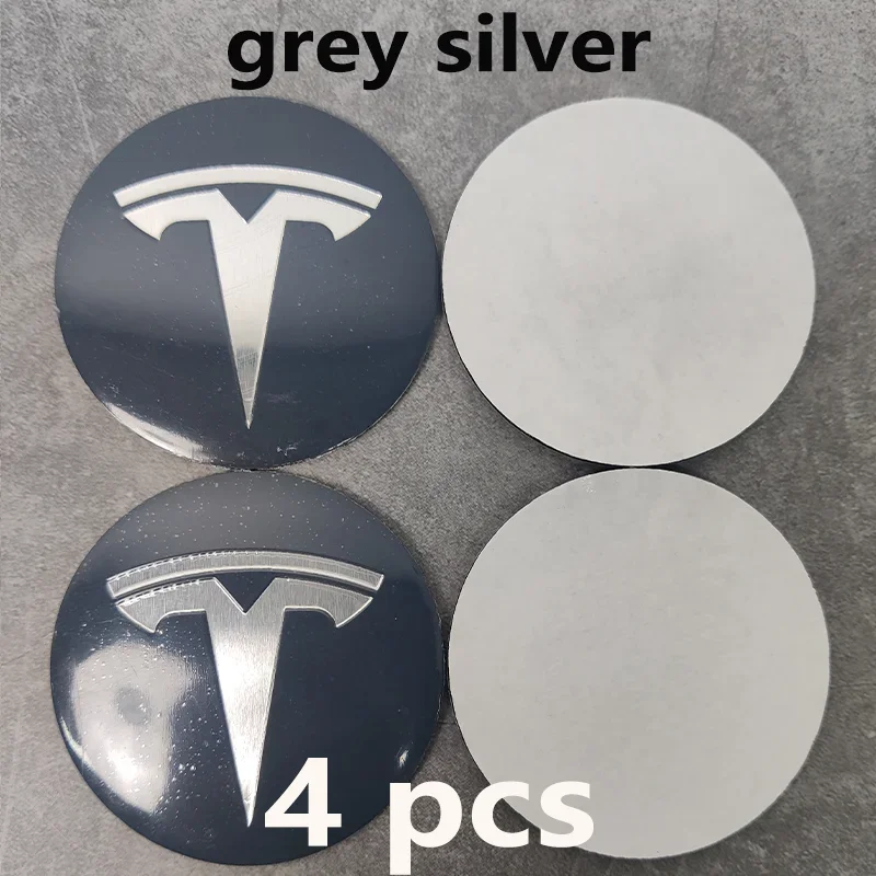 4 stuks 56mm Tesla wieldoppen logo stickers - waterdichte duurzame wielcentrum stickers voor Model 3/Y/S/X auto beschermende accessoires
