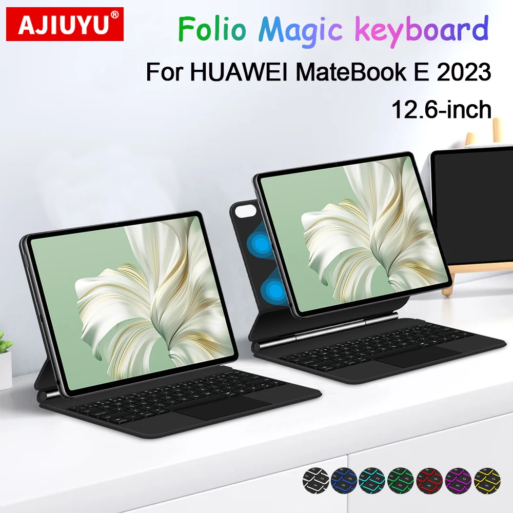 Magic Magnetic Keyboard For HUAWEI MateBook E 2023 12.6 inch DRR-W76 Cover Touchpad Backlight Keyboard Case Portuguese Russian