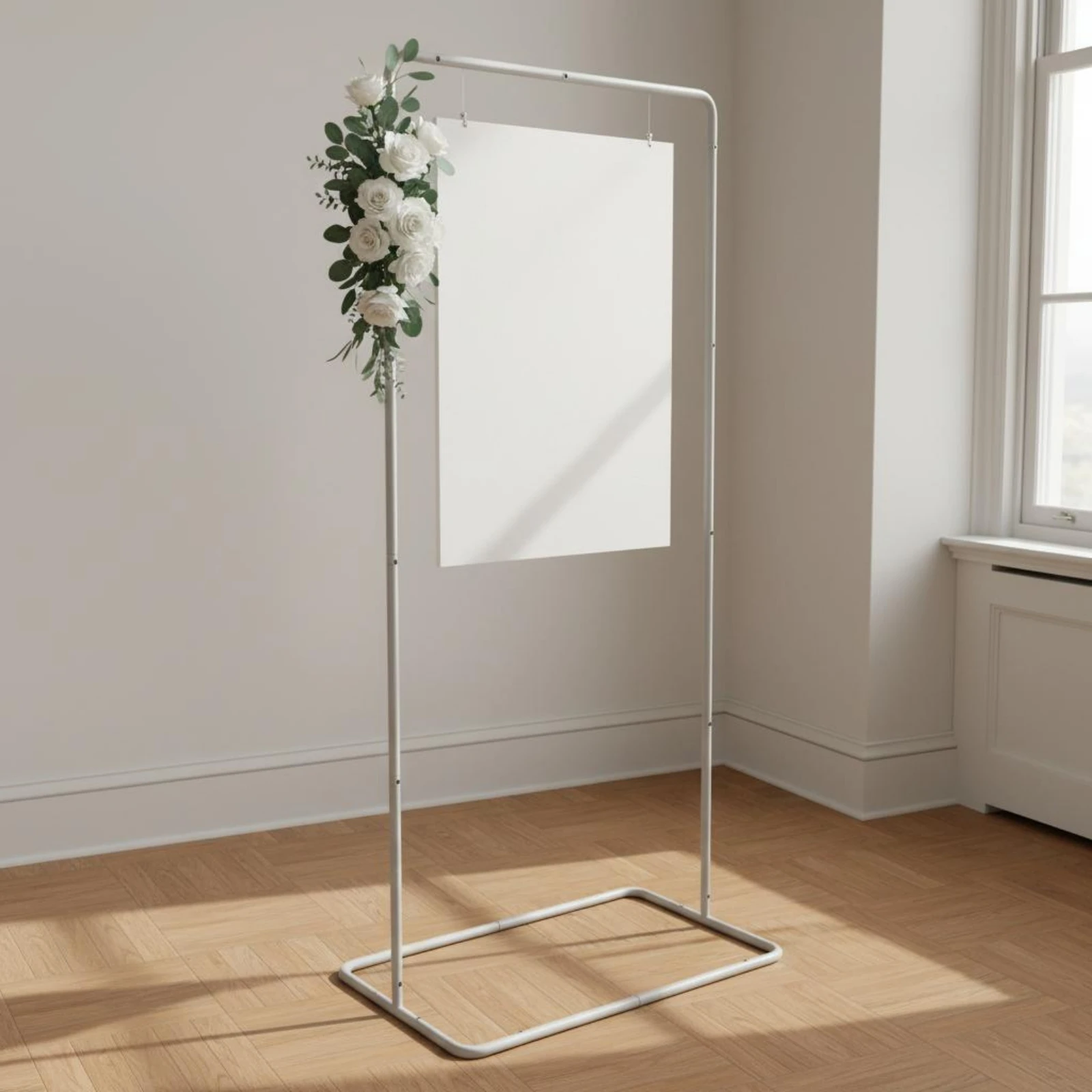 Wedding Sign Stand Square Frame Design Welcome Sign Holder Adjustable Metal Easel Heavy Duty Event Decor Stable Base