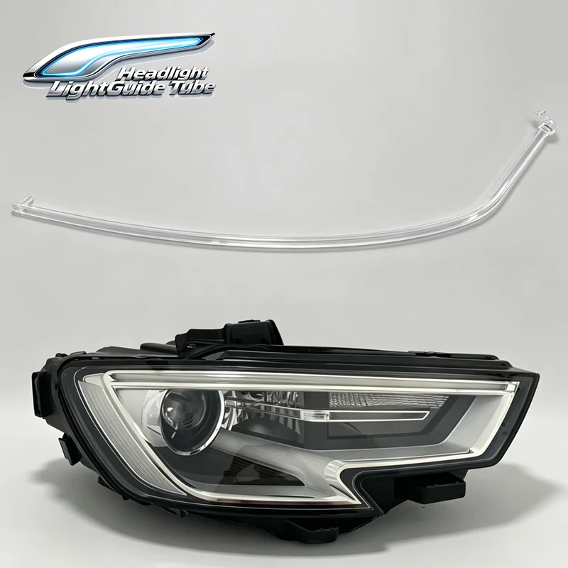 Headlight Daytime Running Light Strip DRL Tube Light Guide Tube Fit Audi A3 17-19 Low Spec Xenon Headlight Head Lamp Light Guide