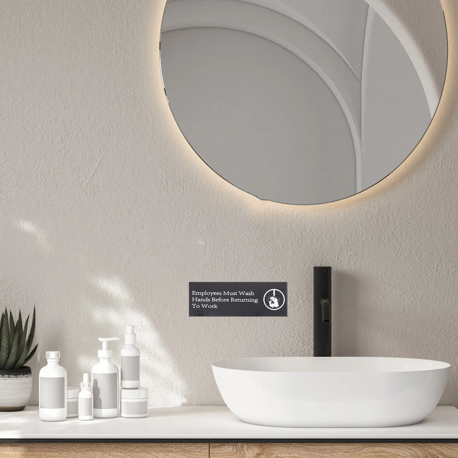 

25pcs Wash Hands Sink Labels Self Adhesive Reminder Stickers Reusable For Public Restroom Hotel Salon Bathroom Label Sign