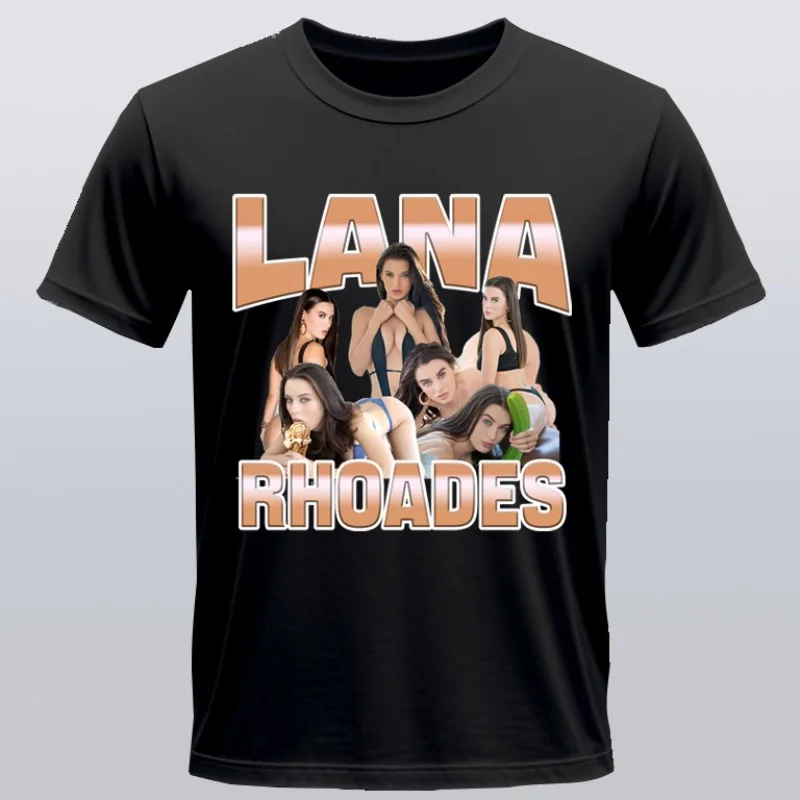 Lana Rhoades-Camiseta de algodón con estampado Sexy para hombre y mujer, ropa de calle Y2K de Hip Hop, camisetas de manga corta transpirables