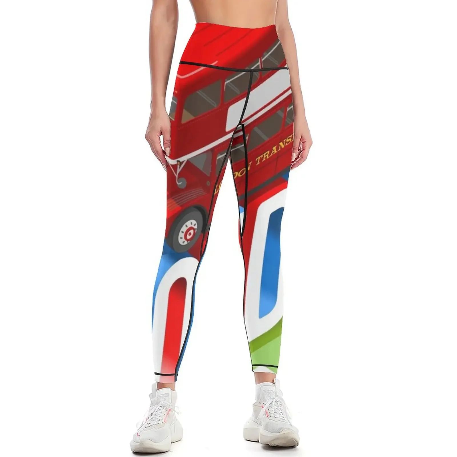 

London-Bus-Postcard-Isometric Leggings push up legging Women's sportswear legging push up sports tennis for Womens Leggings
