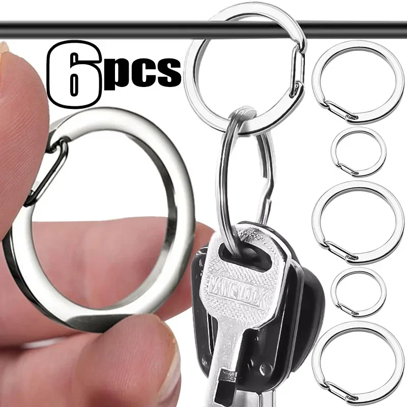 Rust Resistant Spring Keychain Stainless Steel Keyring Easy Use Key Buckle Convenient Sturdy C-shape Key Chain Key Accessories