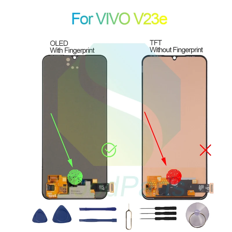 Substituição da tela para VIVO V23e, LCD Touch Digitizer, 2404x1080