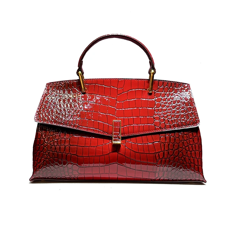 Luxury Fashion Leather Women Handbags Crocodile Pattern Lady Shoulder Messenger Red Bag New Large Capacity Portable Shell Bags