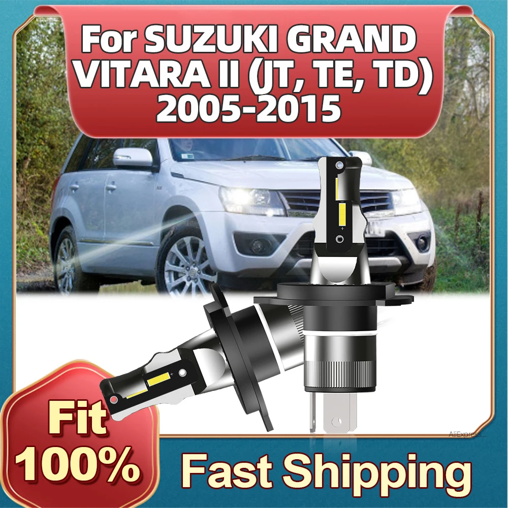 

2Pcs LED Light H4 Car Headlight CSP Chip 6000K Plug and Play For SUZUKI GRAND VITARA II JT TE TD 2005 2006 2007 2008 2009-2015