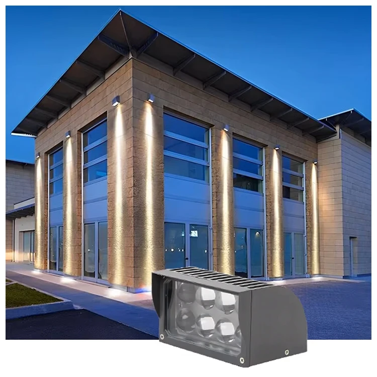Waterproof LED Modern Outdoor Wall Washing Lights, Building Exterior Wall Lighting Warm White Spotlights Hotel Project Lighting