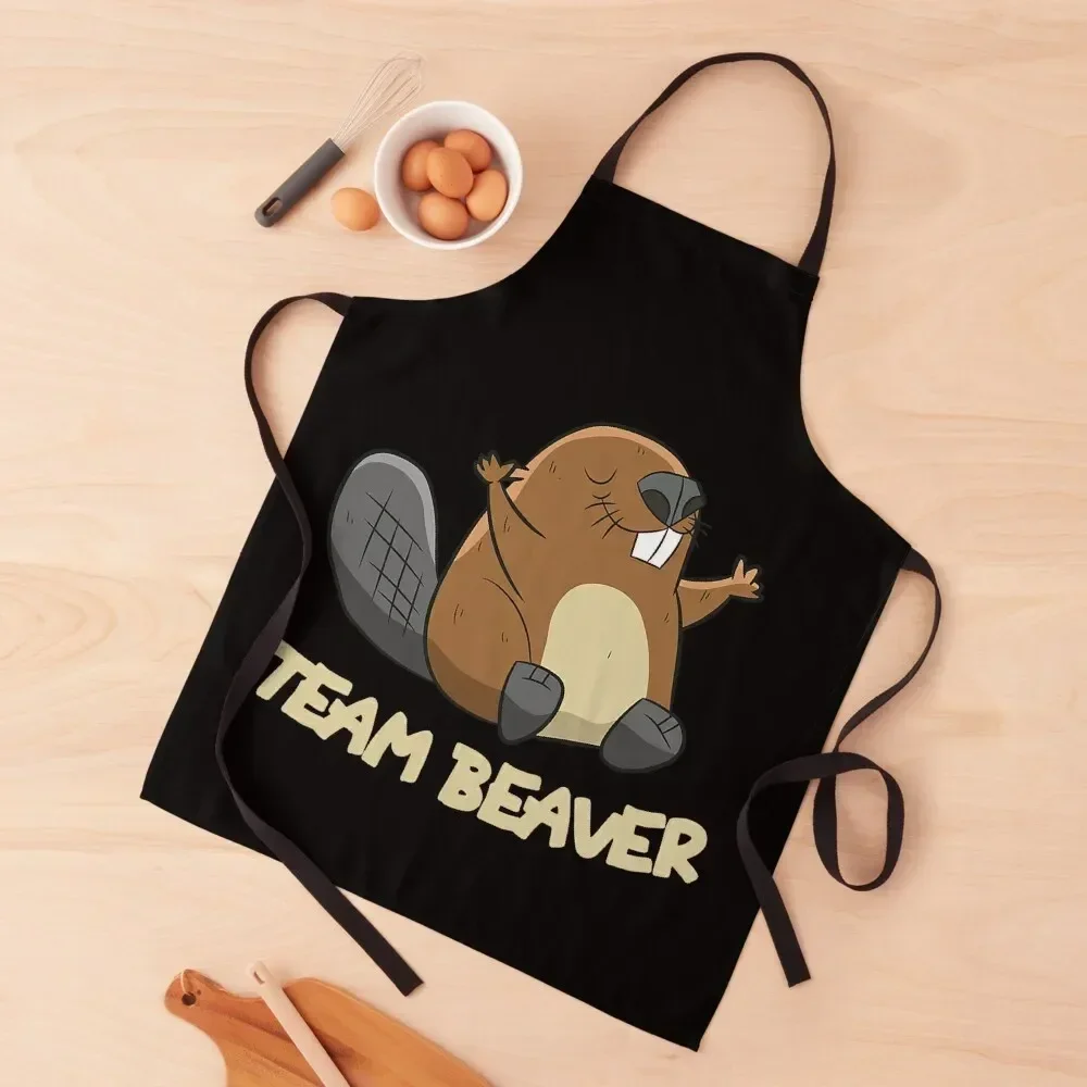 Team Beaver Funny Beaver Apron manicurist For Women Kitchen chef for man Apron