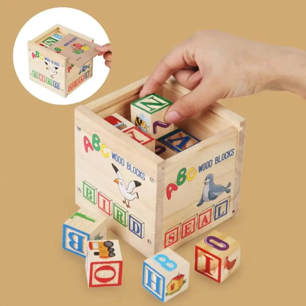 Blocs de construction en bois pour apprentissage Cognitif, éducation précoce, motricité, jouets cognitifs, lettres ABC, Alphabet et numéro