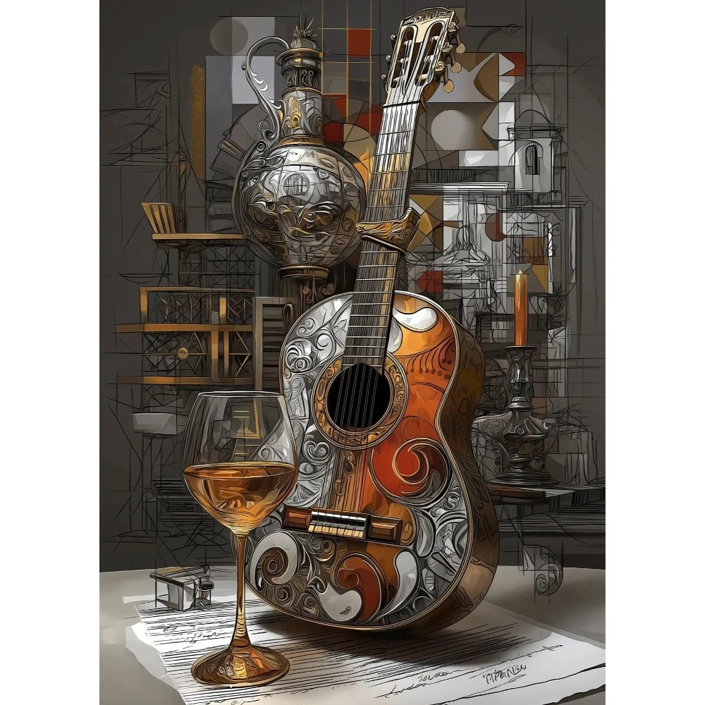 

Beautiful Guitar Still Life 500/1000/1200/2000 PCS Jigsaw Puzzles Family Activity Games DIY Puzzle for Room Home Decor Gift