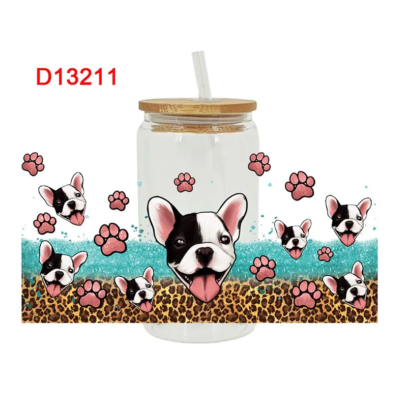 3D UV DTF Transfers Stickers 16oz Cup Wraps Cartoon Animal Dinosaur Printed For DIY Glass Ceramic Metal Leather Etc. D13084