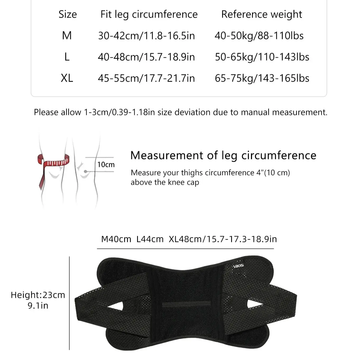 (Size Up Recommended) VBOSI 1 Piece Small Size Breathable Lightweight Knee Support with Spring Stays for Basketball Women Men