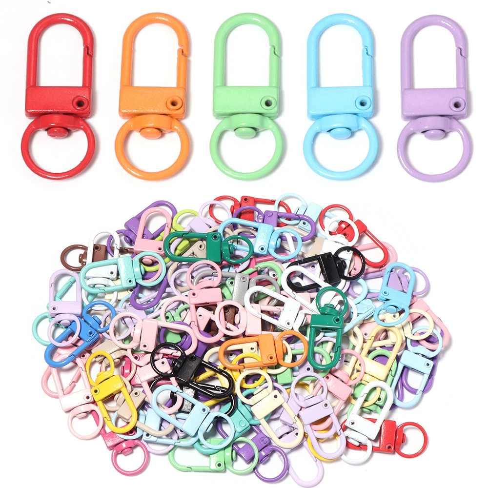 10 Stück/Set Bunte Karabinerhaken aus Legierung, Drehbare Schlüsselanhänger-Haken für DIY-Handtaschen, Gürtel, Hundegurte, Schlüsselanhänger-Zubehör – Detail 5