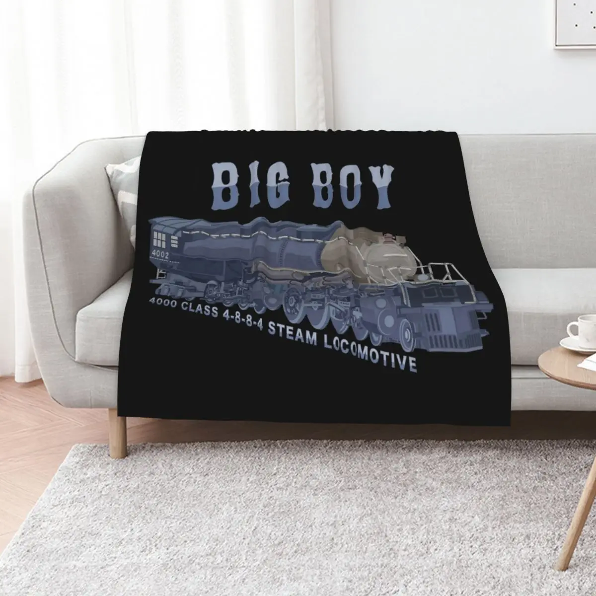 Manta de regalo con diagrama de colores de la locomotora clase 4000 del tren de vapor Big Boy, manta cálida y acogedora para decoración de dormitorio