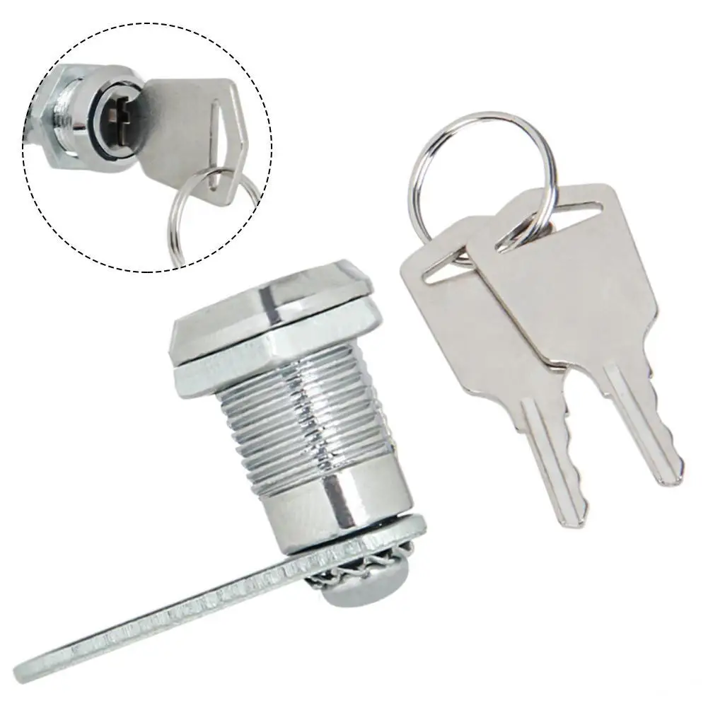 Metal Cylinder Lock Cabinet Locker Cam Lock With Keys Security Mailbox Lock Drawer Cabinet Tongue Lock 12MM Furniture Hardware