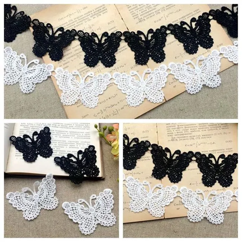 10pcs Embroidered Butterfly Appliques Garment Accessories DIY Wedding party Craft Soluble Patch