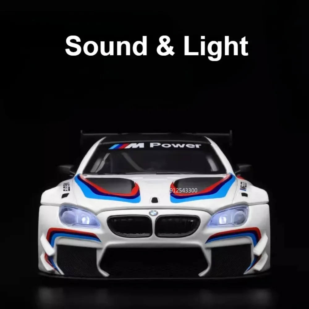 CCA 1/32 Scale BMW M6 GT3 Car Model Toy Diecast Metal Alloy Racing Sports Cars Models Simulation Sound Light Collection Gifts