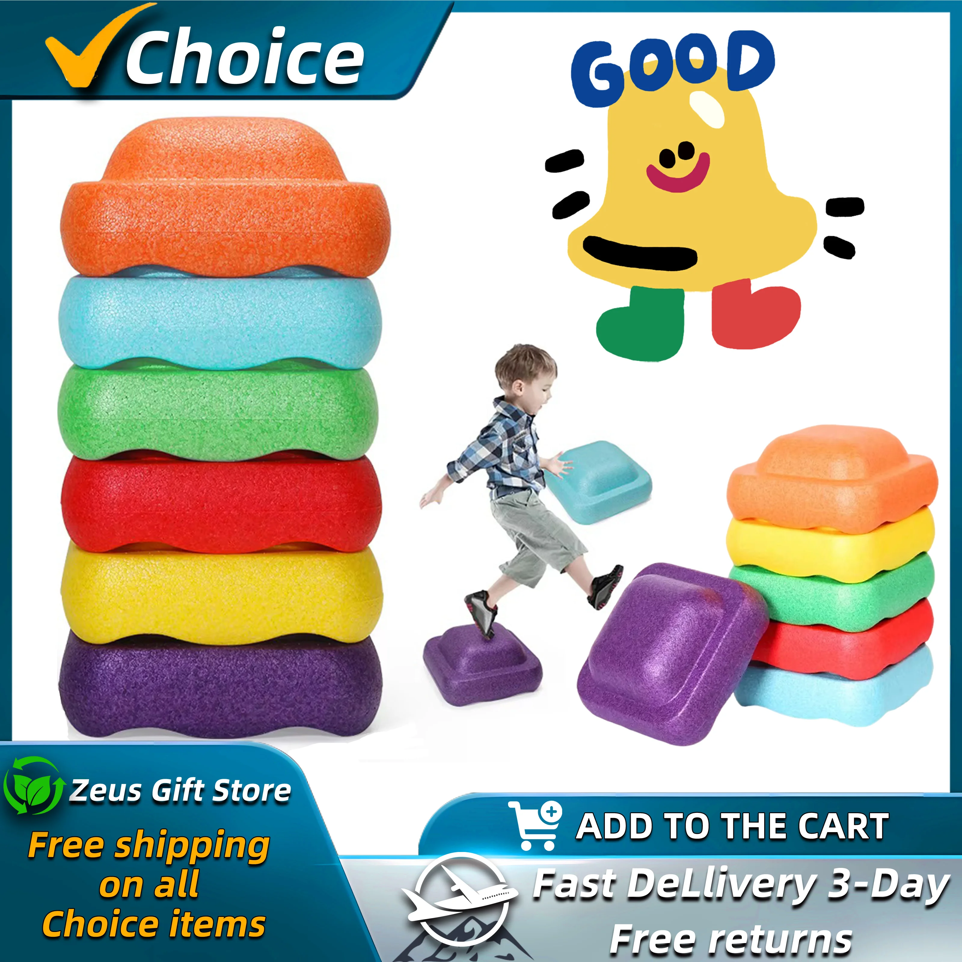 New Sports Baby Toys Balance Gift 1/2/3Pcs Children's Training Foam Step Sensory Tube Assisted Outdoor Game Stacking Stones Gift