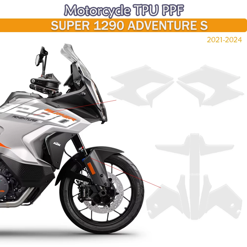 1290 Super Adv S Paint Protective Film For KTM 1290S uper Adventure S Motorcycle Fairing Protection Transparent TPU PPF body kit